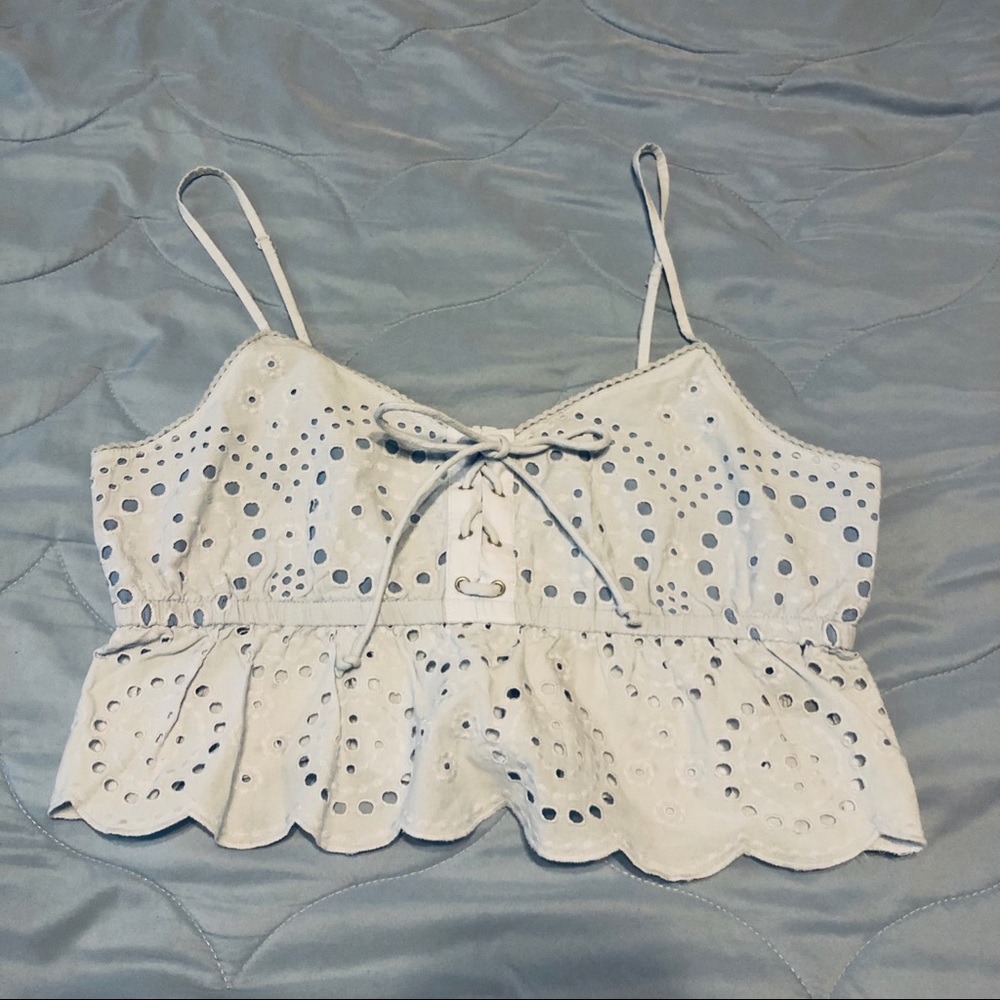 Aerie Blue Eyelet Top
